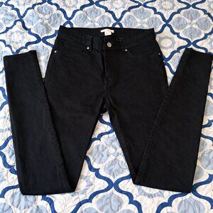 H&M Black Skinny Pants Size 8 High Rise Stretch Jeans